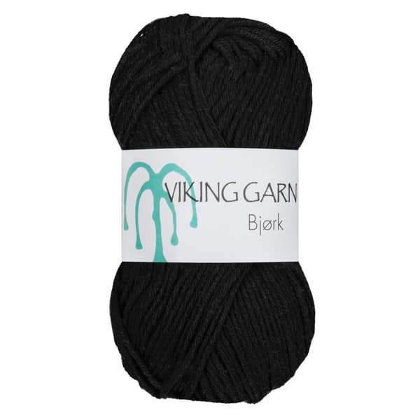 Bjørk Garn Bomullsmix 50 g Svart 503 Viking Garn