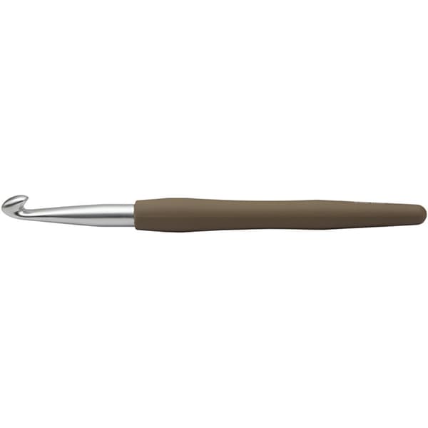 Heklenål, brun, nr. 8, L: 14,5 cm, 1 stk.