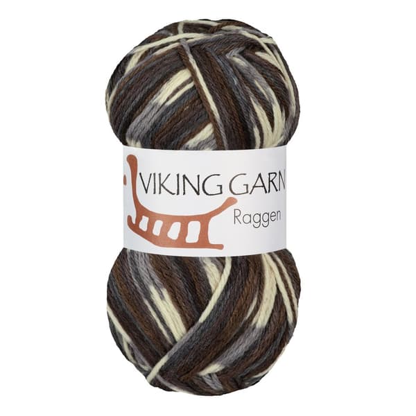 Raggen Garn Ullmix 150 g Grå/brun 707 Viking Garn