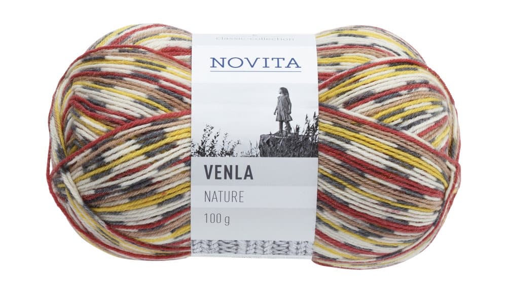 Venla Nature Garn Ullmix 100 g steglits 804 Novita