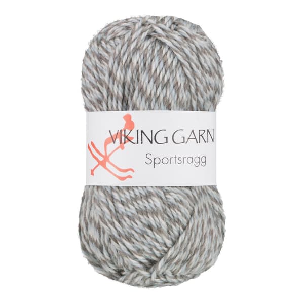 Sportsragg Garn Ullmix 50 g Grå/ljusblå 585 Viking Garn