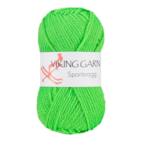 Sportsragg Garn Ullmix 50 g Neongrön 535 Viking Garn