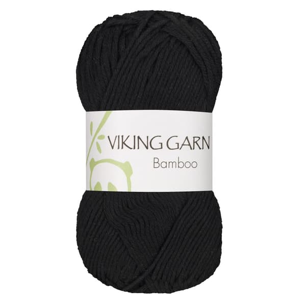 Bamboo Garn Bomullsmix 50 g Svart 603 Viking Garn