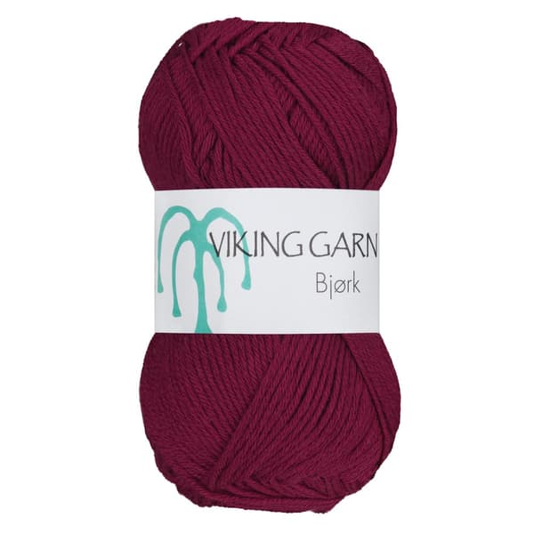 Bjørk Garn Bomullsmix 50 g Mörkröd 562 Viking Garn