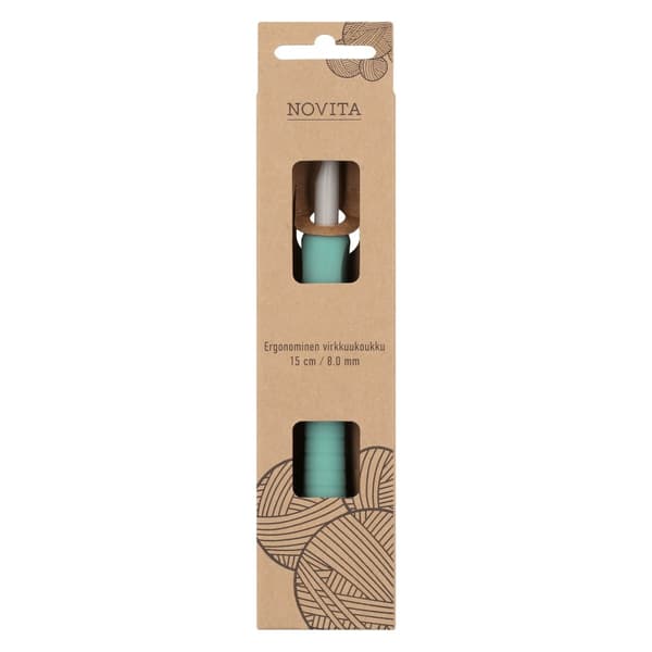 Ergonomisk Heklenål 15 cm 8.00 mm turkis Novita