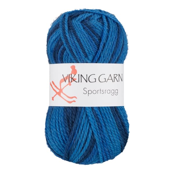 Sportsragg Garn Ullmix 50 g Multiblå 583 Viking Garn