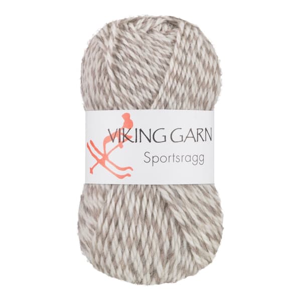 Sportsragg Garn Ullmix 50 g Vit/grå 520 Viking Garn
