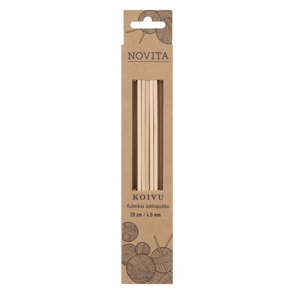 Kantiga Strumpstickor 20 cm 3.50 mm björk Novita