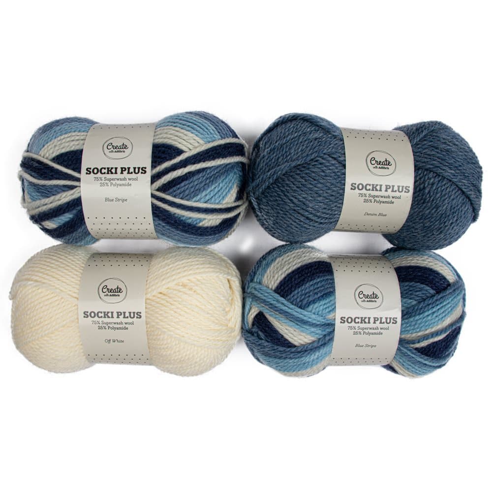 4-pack Color Pack Socki Plus 100 g Misty Blue Adlibris