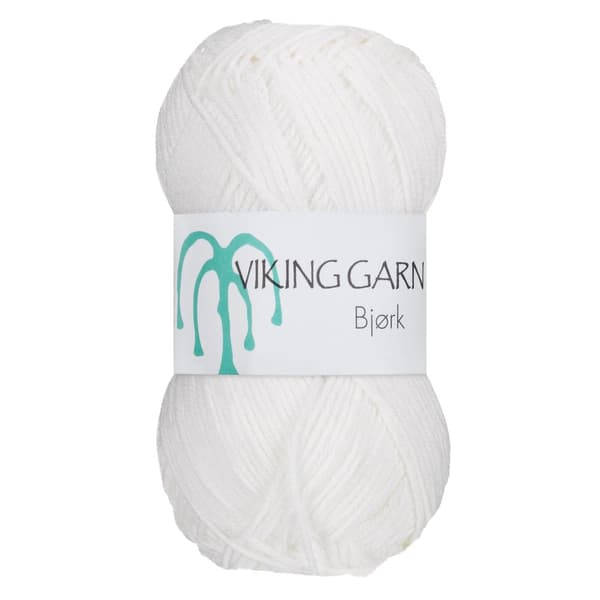 Bjørk Garn Bomullsmix 50 g Vit 500 Viking Garn