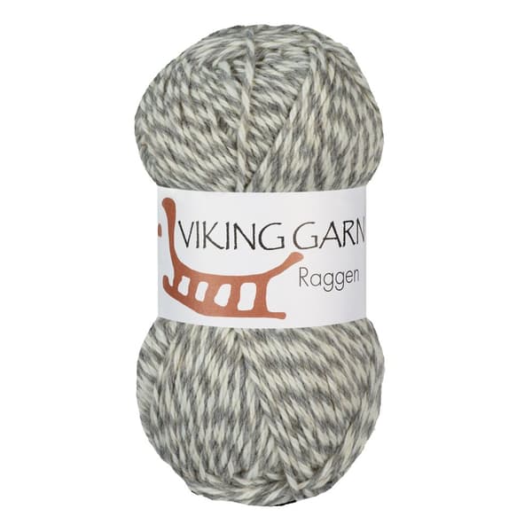 Raggen Garn Ullmix 150 g Grå/vit 720 Viking Garn