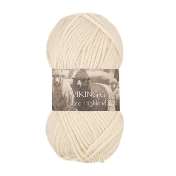 Eco Highland Wool Garn 50 g Naturvit 202 Viking Garn