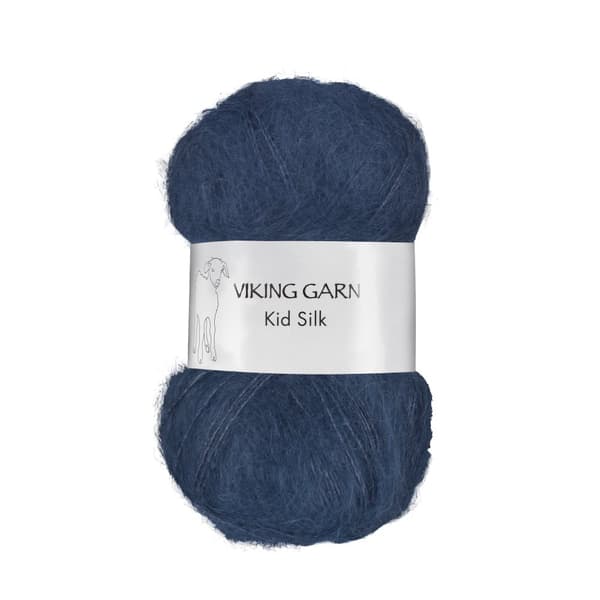 Kid/Silk Garn 25 g Mörk Jeansblå 327 Viking Garn
