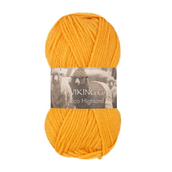 Eco Highland Wool Garn 50 g Gul 245 Viking Garn