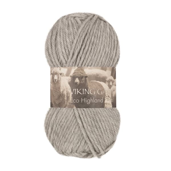 Eco Highland Wool Garn 50 g Ljusgrå 213 Viking Garn