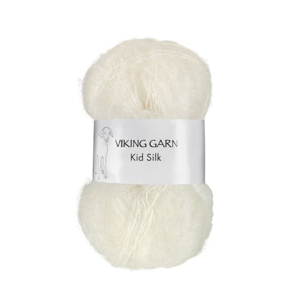 Kid/Silk Garn 25 g Naturvit 302 Viking Garn