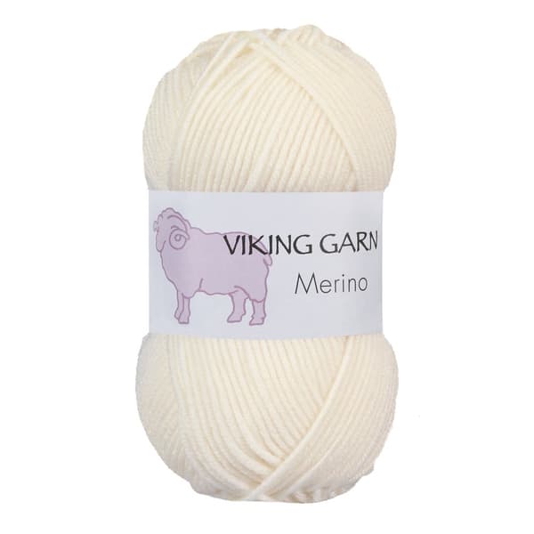 Viking Merino Garn 50 g Naturhvit 802 Viking Garn
