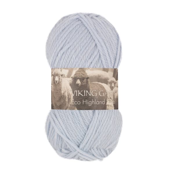 Eco Highland Wool Garn 50 g Ljusblå 220 Viking Garn