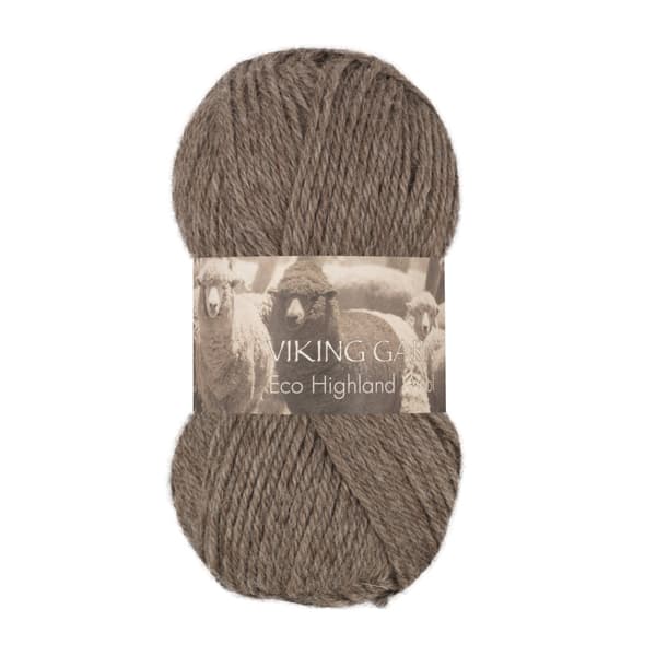 Highland Eco Wool Garn 50 g Brun 208 Viking Garn