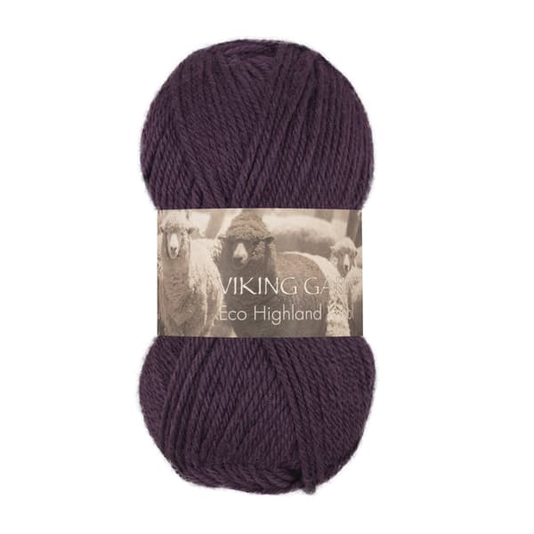 Eco Highland Wool Garn 50 g Mörklila 269 Viking Garn