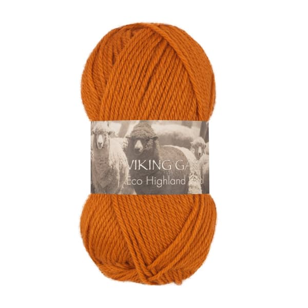 Eco Highland Wool Garn 50 g Bränd orange 244 Viking Garn