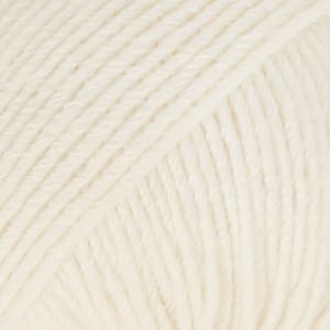 Cotton Merino Uni Colour Garn Ullmix 50 g Off White 01 Drops