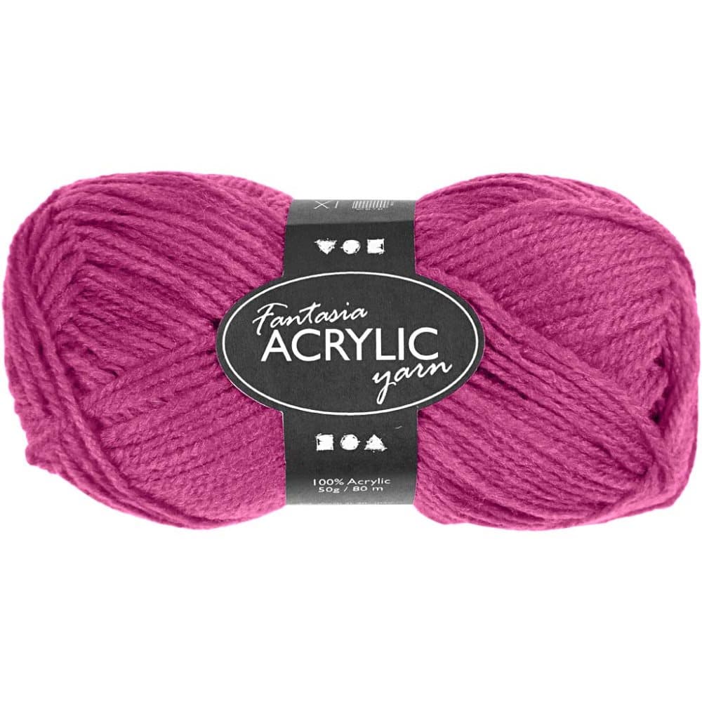 Fantasia Akrylgarn - L: 80 m - Cyklamen - 50 g