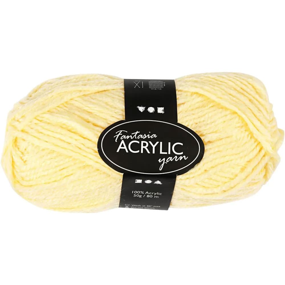 Fantasia Akrylgarn - L: 80 m - Ljusgul - 50 g