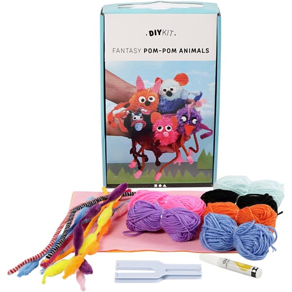Pyssel Set - Djur av Garn PomPoms