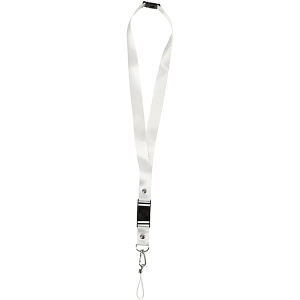 Nyckelband - Längd 53 cm - Bredd 2 cm - Vit - 5 st
