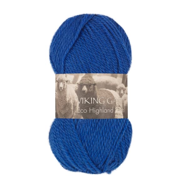 Highland Eco Wool Garn 50 g Koboltblå 224 Viking Garn