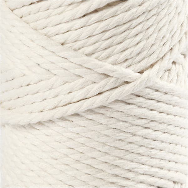 Makramégarn 4 mm - Råvit - 55 m - 330 g