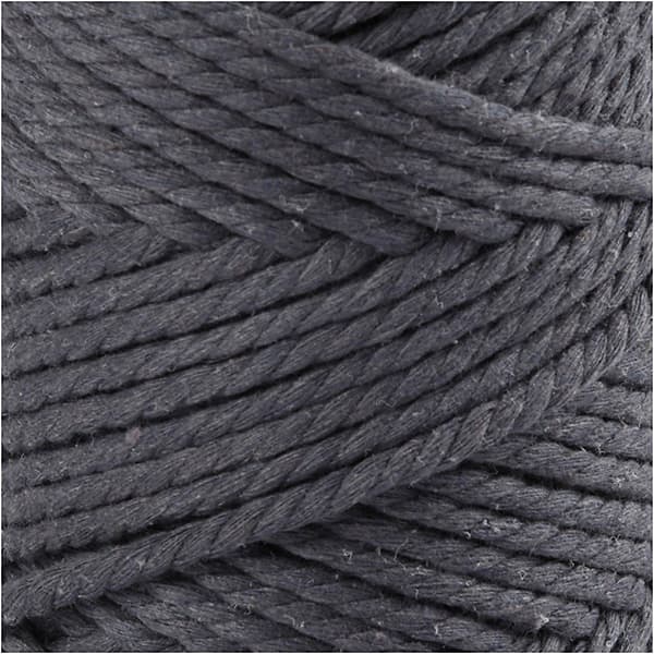 Makramégarn 4 mm - Grå - 55 m - 330 g