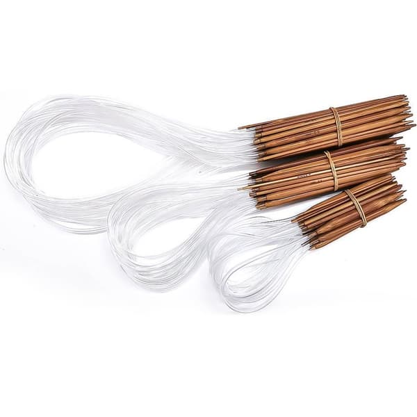 N048 - Sett med 18 stk. rundpinner 60 cm i fineste bambus
