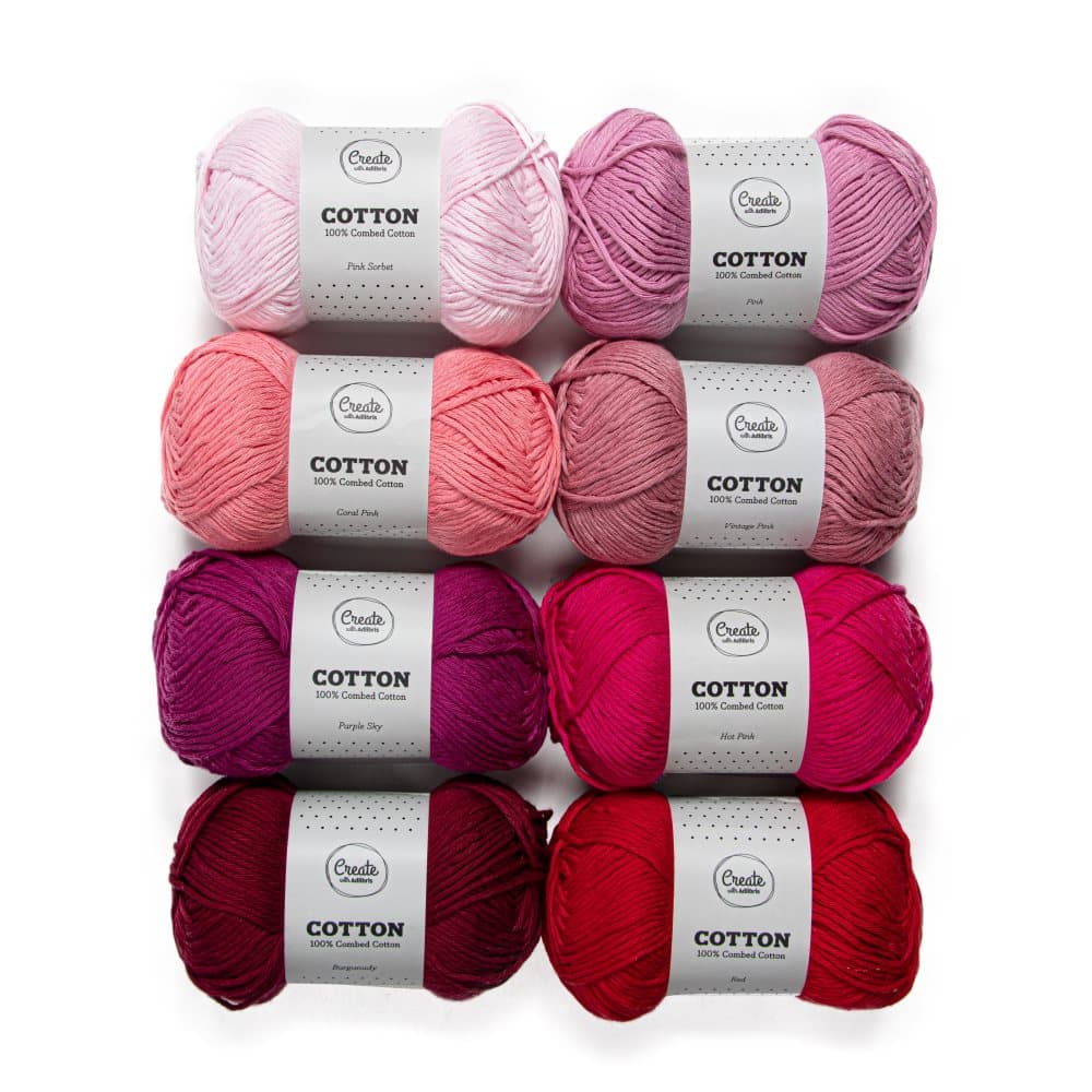 8-pack Bomull 8/9 Garn 100 g Simple Pink&Red Adlibris