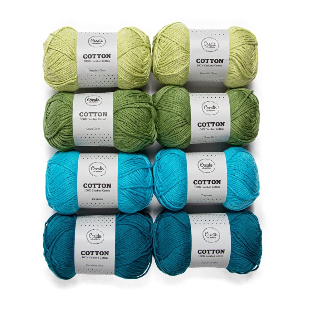 8-pack Bomull 8/9 Garn 100 g Simple Blue&Green Adlibris