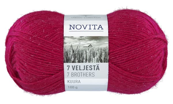 7 Veljestä Kuura Lanka Villasekoite 100 g jääkarpalo 580 Novita