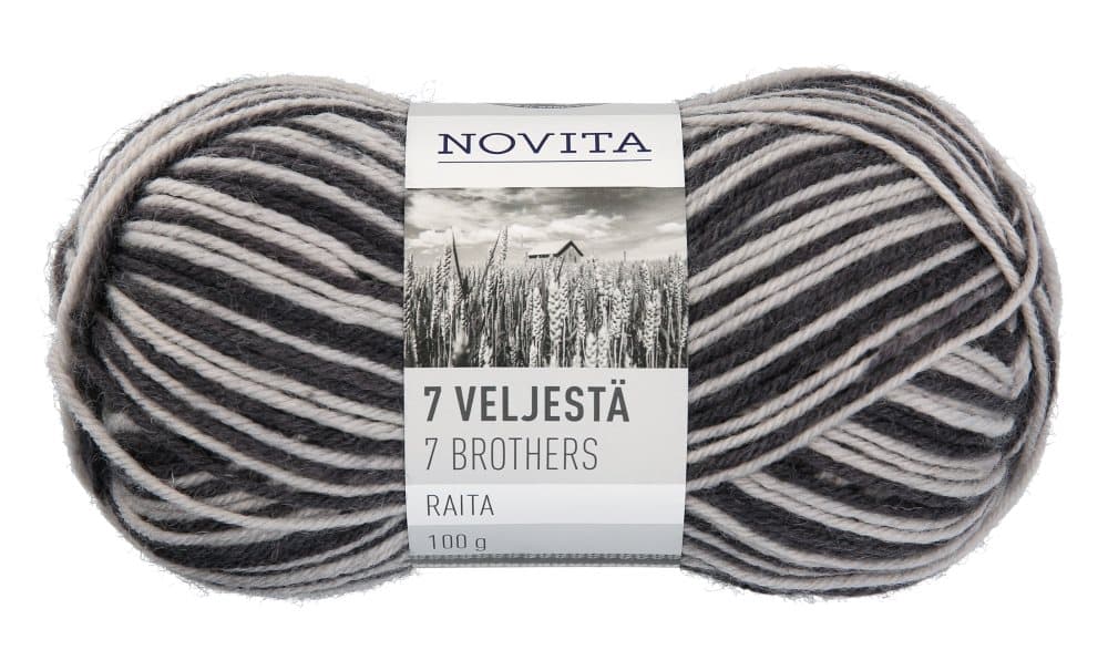 7 Bröder Raita Garn Ullmix 100 g ask 849 Novita