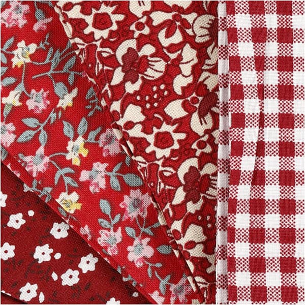 Patchworktyg - 45x55 cm - Röd - 4 st