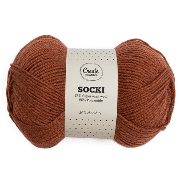 Socki Garn Enfärgat Ullmix 100 g Milk Chocolate A051 Adlibris