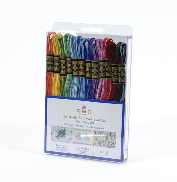 Mouliné Broderigarn Paket Variegated 12 Färger DMC