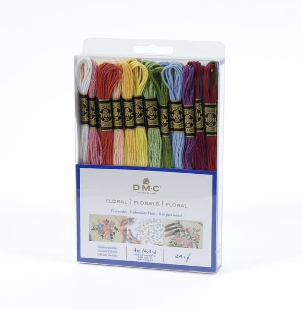 Mouliné Broderigarn Paket Florals 24 Färger DMC