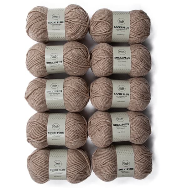 10-pack Socki Plus Enfärgat Garn 100 g Beige Melange A052 Adlibris