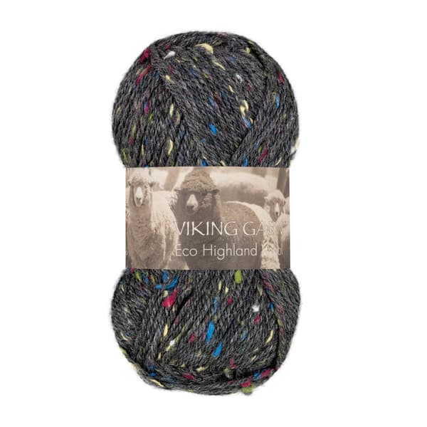 Eco Highland Wool Garn 50 g Koks Tweed 273 Viking Garn