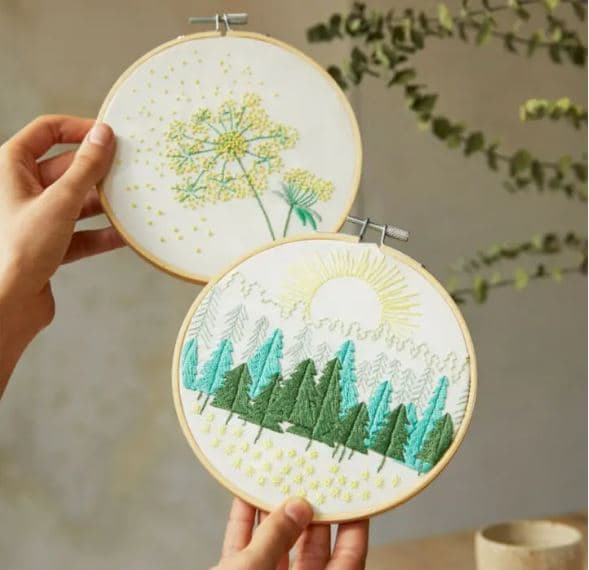 Broderikit med 2 skogsmotiv DMC Mindfulness