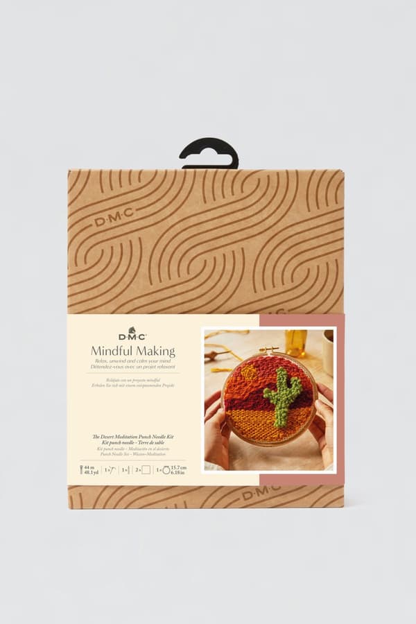 Punch needle kit med ökenmotiv 15 x 15 cm DMC Mindfulness