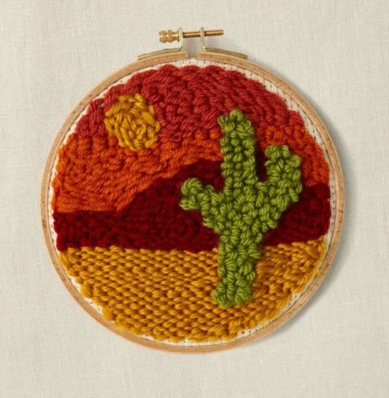Punch needle kit med ökenmotiv 15 x 15 cm DMC Mindfulness