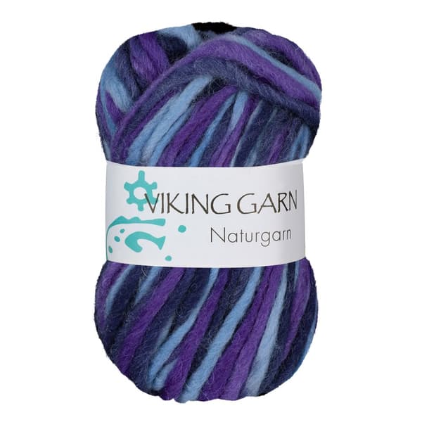 Naturgarn 50 g Multi lila/turkos 670 Viking Garn