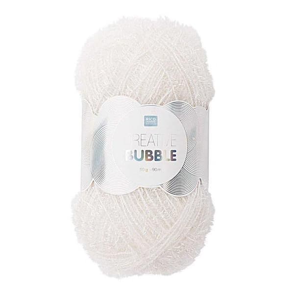 CREATIVE BUBBLE ball - Rico Design - 001 Vit - 100% polyester - 50g - Krok nr 4