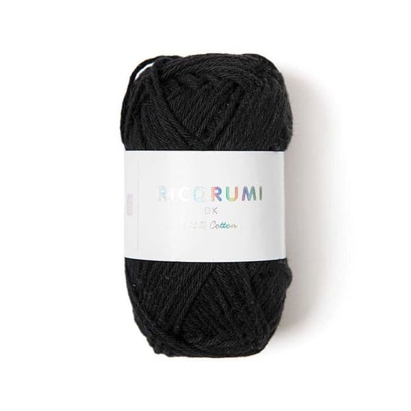 RICORUMI Bomull för Amigurumi, miniboll 25g - 60 Svart